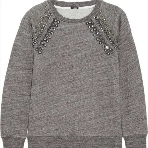 J. Crew Collection Embellished Raglan Sweatshirt. - Picture 2 of 9